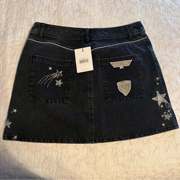 Spell Celestial Embellished Denim Skirt - Picture 11 of 15
